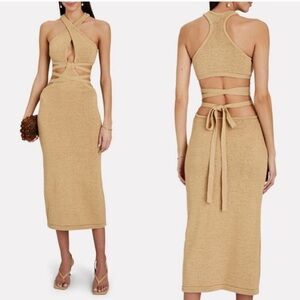 Cult Gaia Tan Midi Dress